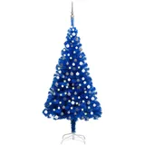 vidaXL Künstlicher Weihnachtsbaum mit LEDs Kugeln Blau 150 cm