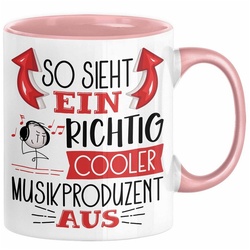 Trendation Tasse So Sieht Ein Richtig Cooler Musikproduzent Aus Tasse Geschenk für Prod rosa