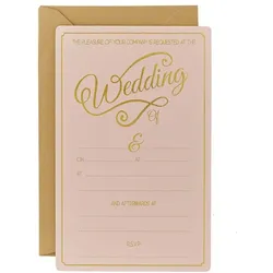 Pastel Perfection | 10 Hochzeits Einladungskarten rosa gold