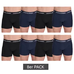 8er Pack JACK & JONES Herren Boxershorts atmungsaktive Baumwoll-Unterhose Unterwäsche 12259926 Schwarz/Dunkelblau - L