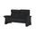 HIMOLLA Sofa Leder 2-Sitzer Schwarz