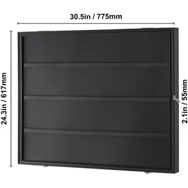 Vevor Vitrine für Sportkarten in 36 verschiedenen Ausführungen, 77,5x61,7x5,5cm Präsentationsrahmen mit 98 % UV-Schutz PC-Glas abschließbarer Wandschrank für Fußball Basketball Hockey Sammelkarten