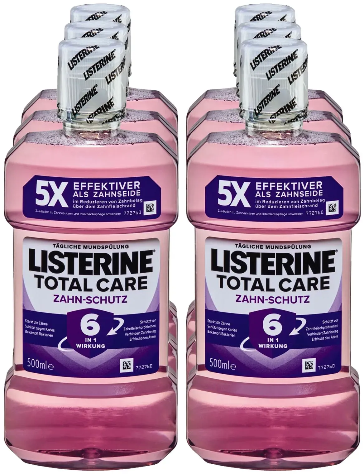 Listerine Mundspülung Total Care Zahnschutz 500 ml, 6er Pack
