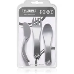 Twistshake Learn Cutlery Besteck für Kinder 6+m Pastel Grey 3 St.
