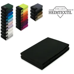 EXKLUSIV HEIMTEXTIL Marke Topper Jersey Spannbettlaken Doppelpack 200x220 cm Schwarz