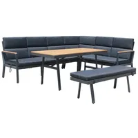 Gardissimo Dining-Ecklounge "Nabari" inkl. Ecksofa, Bank, und Kissen