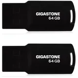 GIGASTONE USB-Stick, 64 GB, 2 Stück, V70 Serie, einziehbar, ohne Kappe, kompatibel mit USB 2.0-Schnittstelle