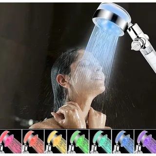 JINYOMFLY LED Duschkopf mit Farbwechsel, Duschkopf mit Lichter, LED Handbrause 7 Farben Licht Automatische, Duschbrause Led Handbrause Dusche LED