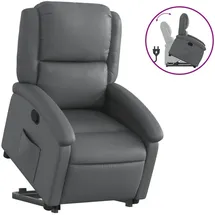 vidaXL Relaxsessel mit Aufstehhilfe Kunstleder 55,2 x 82 x 73,6 cm Grau