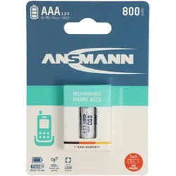 Ansmann Telefon Akku AAA NiMH 800mAh ideal für schnurlose DECT Telefon