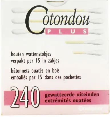 Cotondou Plus Wattestäbchen Mit Holzstäbchen 120 Stück