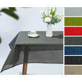 Beautex Tischdecke Tokio Weichschaum Tischdecke mit Paspelband, Garten, Balkon, Terrasse (1-tlg) grau Oval | 160 cm x 220 cm