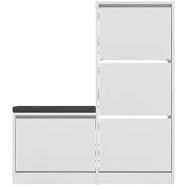 CaliCosy Schuhschrank 26 x 119 x 105 cm weiß