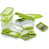 Genius Nicer Dicer Smart (14 tlg.) in Kiwi - Gemüseschneider für Würfel, Stifte, Scheiben, Streifen und Viertel inkl. Rezeptheft - Salatschneider Mandoline Gurkenhobel