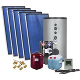 Solarpaket SUNEX AMX 2.0, Flachdachmontage 10,00m2 mit Solarspeicher 500L, 2 WT