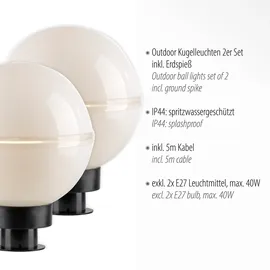 just light. Hemis Kugelleuchte 20 cm 2er Pack weiß