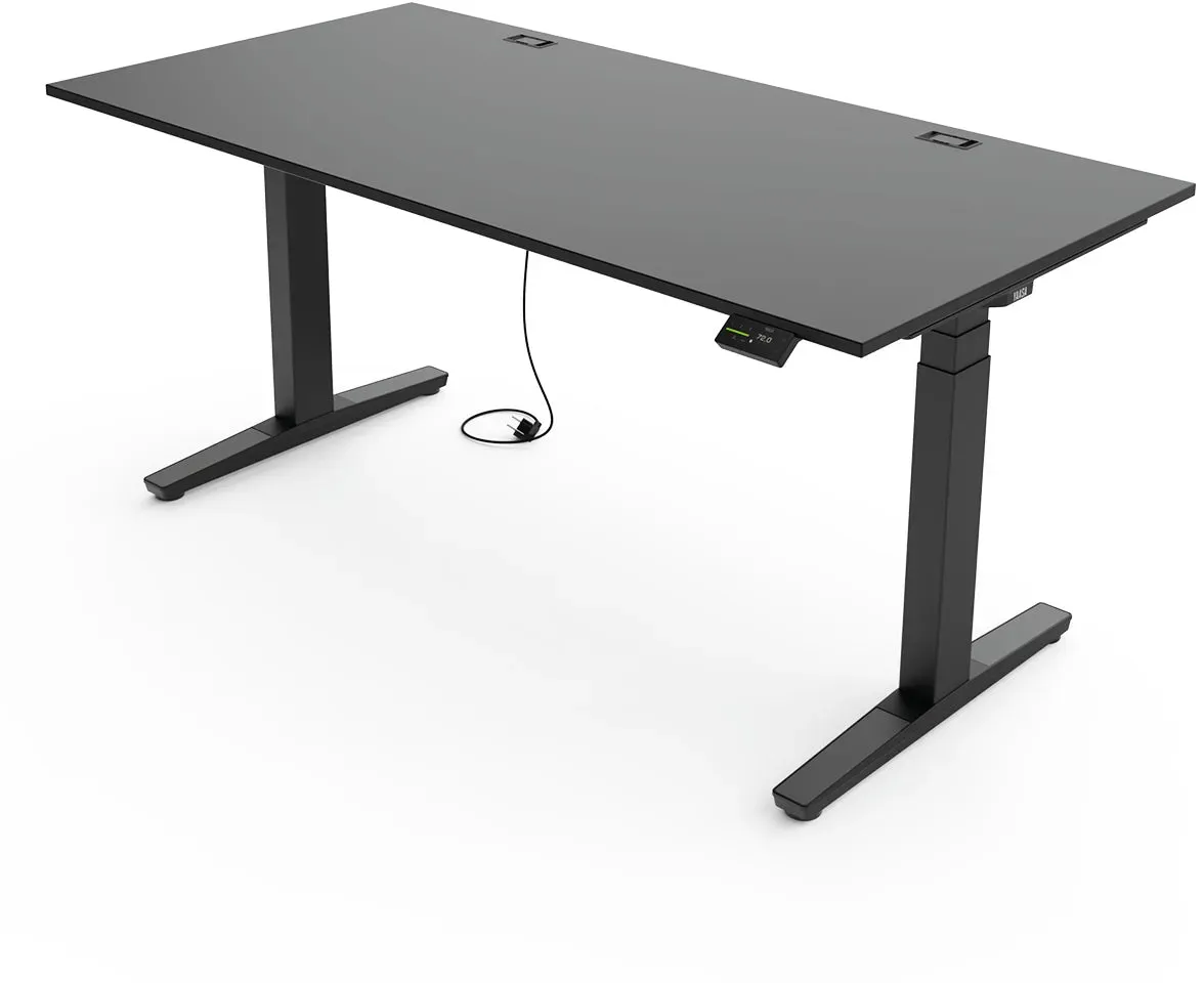 Yaasa Desk Expert, Dunkelgrau/Schwarz, 160x80 cm - Schreibtisch Höhenverstellbar