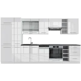 Vicco Küchenzeile Fame-Line 355 cm Weiß Hochglanz