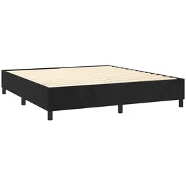 vidaXL Boxspringbett mit Matratze Schwarz 180x200 cm Samt