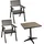 MCW Gartenstuhl+Gartentisch 2er Set Schwarz/Grau