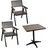 MCW Gartenstuhl+Gartentisch 2er Set Schwarz/Grau