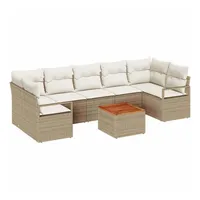 VidaXL Garten-Sofa-Set 8 pcs Beige und Weiß - Beige