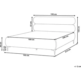 Beliani Bett mit Lattenrost Bouclé LESSAY 180 x 200 cm Taupe