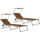 vidaXL Klappliege 186 x 58 x 105 cm braun 2 Stk.