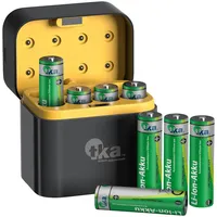 Tka 8er-Set Li-Ion-Akkus Typ AA, mit USB-C-Ladebox, 3.000 mWh,