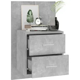 vidaXL Wand-Nachttische 2 Stk. Betongrau