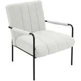 Svita Loungesessel KYLE Bouclé 70 x 80 x 75 cm Weiß