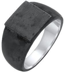 KUZZOI Siegelring Herren Rechteckig Glanz 925 Silber Herrenschmuck  