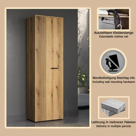 Home Affaire Garderobenschrank Amrum 60x36x196 cm braun