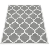 Paco Home Designer Teppich Marokkanisches Muster Kurzflorteppich Modern Trend Grau Weiß, Grösse:80x150 cm,