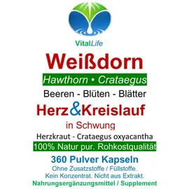 Naturheilmittel Heilsteine Methusalem GmbH Neu-Ulm Weissdorn Kapseln 360 St.