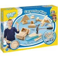 Totum Hammerspiel Zimmermann-Set Carpenter King: mit Holzteilen in verschiedenen Größen und Formen, Nägel und Hammer