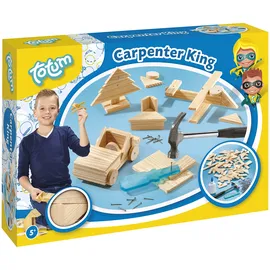 Totum Hammerspiel Zimmermann-Set Carpenter King: mit Holzteilen in verschiedenen Größen und Formen, Nägel und Hammer