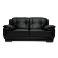 Miliboo Ledersofa, Schwarz, Leder, 94x89x177 cm, Wohnzimmer, Sofas & Couches, Sofas