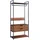 [en.casa] Larem Garderobenständer 180 x 84 x 40 cm Schwarz / Walnussoptik