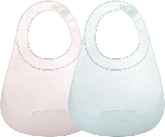 Bc Babycare Superleichte Silikon-Spucktuch, 2 Stück, BPA-frei, Pink + Blau