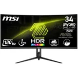 MSI MAG 342CQR E2 Curved-Gaming-Monitor (86 cm/34 ", 3440 x 1440 px, UWQHD, 1 ms Reaktionszeit, 180 Hz, VA LED, 3 Jahre Herstellergarantie, höhenverstellbar) schwarz