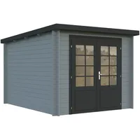 Palmako Gartenhaus Ella 6,9 m2 - 28 mm hellgrau/anthrazit