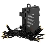 Linder Exclusiv GmbH LED-Lichterkette, Batterie für Außen 1,7m 8 Funktionen Timer schwarz schwarz 2.20 m
