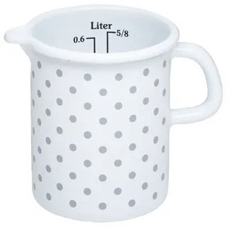 RIESS Country Pünktchen Grau Küchenmaß Ø9cm 0,5 Liter Emaille Induktion