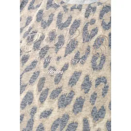 STREET ONE Sommershirt Ausbrenner-Look Leo-Print Beige 36
