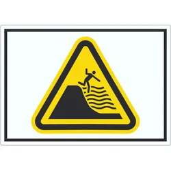 Aufkleber Warnung steil abfallender Strand Symbol A4 (210x297mm)