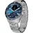 42 mm blau, FKM-Armband mit Edelstahlschnalle silber