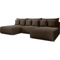 WOHNLANDSCHAFT Ederra U Braun Stoff 300/190/91 cm – großes Sofa mit Schlaffunktion