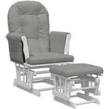 vidaXL Schaukelsessel mit Hocker Stoff 70 x 90 x 80 cm Hellgrau
