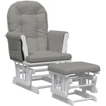 vidaXL Schaukelsessel mit Hocker Stoff 70 x 90 x 80 cm Hellgrau